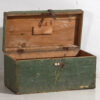 Ancien coffre en bois massif vert (c.1920) #3
