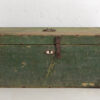 Ancien coffre en bois massif vert (c.1920) #3
