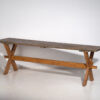 Ancienne table en bois massif à patine verte (c.1920) #6