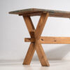 Ancienne table en bois massif à patine verte (c.1920) #6