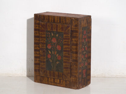 Antique wall cabinet painted with floral motifs (c.1850)