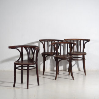 Chaises anciennes avec accoudoirs (c.1920). Ensemble de 4 pièces #3