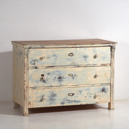 Antique chest of drawers with blue patina (c.1920) #17