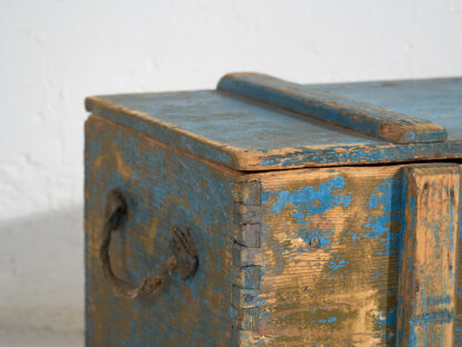 Antique blue primitive style chest (c.1920) #14 - Image 4