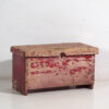 Cofre rojo antiguo de madera maciza (c.1920) #15