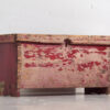Cofre rojo antiguo de madera maciza (c.1920) #15