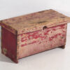 Cofre rojo antiguo de madera maciza (c.1920) #15