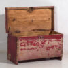 Cofre rojo antiguo de madera maciza (c.1920) #15