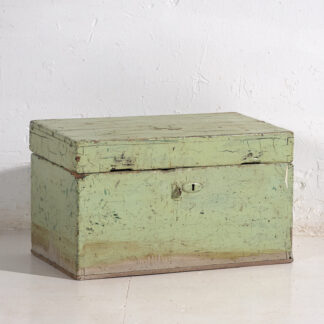 Cofre antiguo de color verde menta (c.1920) #5