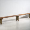Ancien banc long en bois massif (c.1920) #25