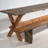 Ensemble de tables et de bancs anciens (c.1920). Ensemble de 3 pièces – Image 2