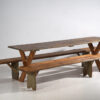 Ensemble de tables et de bancs anciens (c.1920). Ensemble de 3 pièces