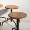 Industrial style round stools (c.1950). Set of 4 pieces - Image 3