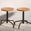 Industrial style round stools (c.1950). Set of 4 pieces