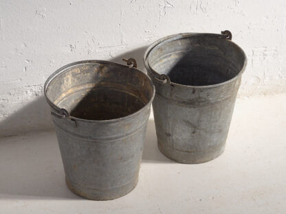 Antique metal buckets (c.1920). Set of 2 pieces