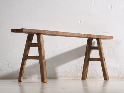 Banc ancien en bois massif (c.1870) #74