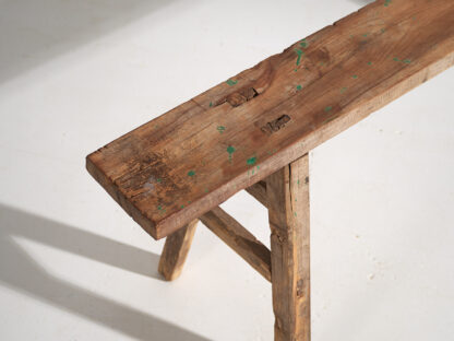 Banc ancien en bois massif (c.1870) #74 – Image 3