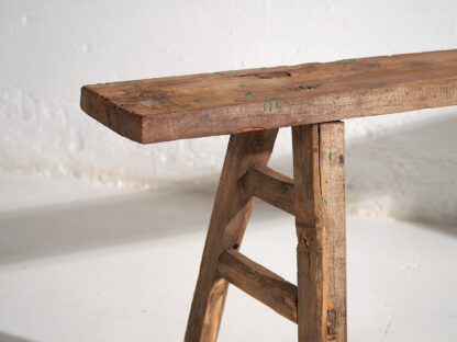 Banc ancien en bois massif (c.1870) #74 – Image 5