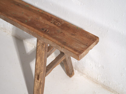 Banc ancien en bois massif (c.1870) #74 – Image 7