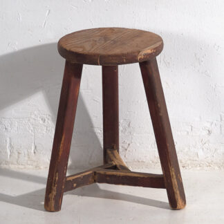 Antique dark colored round stool (c.1920) #10