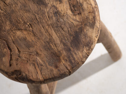 Antique handmade stool (c.1900) #12 - Image 4