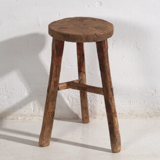Antique antique primitive style round stool (c.1900) #13