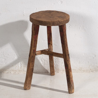 Antique antique primitive style round stool (c.1900) #13