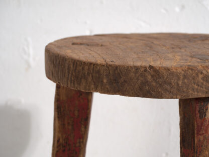 Antique primitive style round stool (c.1900) #13 - Image 6
