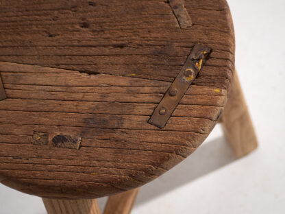 Antique primitive style stool (c.1900) #14 - Image 4