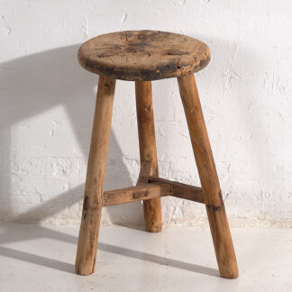 Antique solid wood stool (c.1900) #24