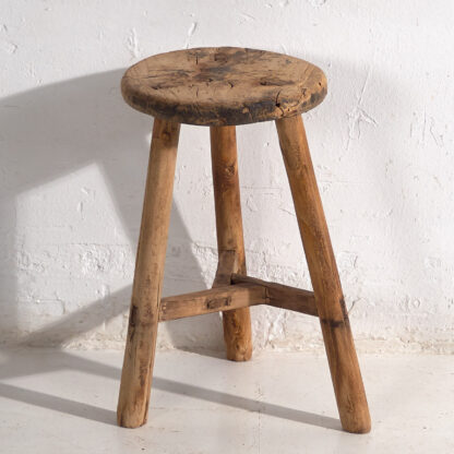 Antique solid wood stool (c.1900) #24
