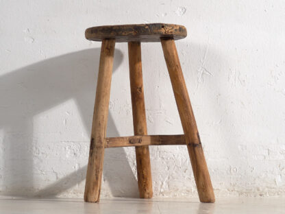 Antique solid wood stool (c.1900) #24