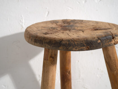 Antique solid wood stool (c.1900) #24 - Image 4