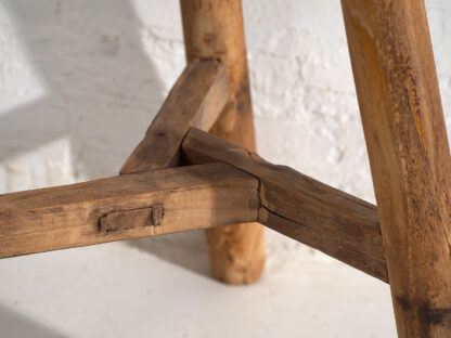Antique solid wood stool (c.1900) #24 - Image 5