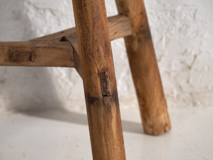 Antique solid wood stool (c.1900) #24 - Image 6