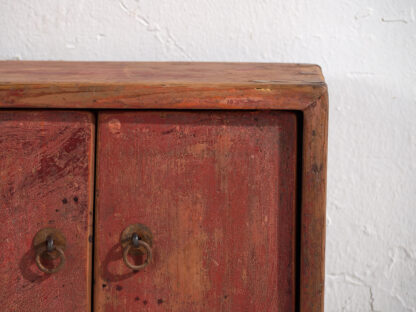 Antique low TV cabinet in red color (c.1900) #16 - Image 11