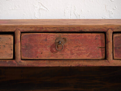 Antique low TV cabinet in red color (c.1900) #16 - Image 14