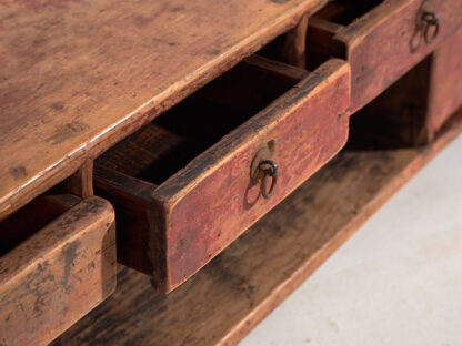 Antique low TV cabinet in red color (c.1900) #16 - Image 8