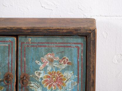 Antiguo mueble TV azul con detalles florales (c.1900) #23 - Imagen 9