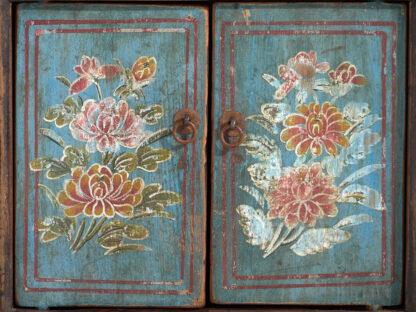 Antiguo mueble TV azul con detalles florales (c.1900) #23 - Imagen 11