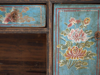 Antiguo mueble TV azul con detalles florales (c.1900) #23 - Imagen 12