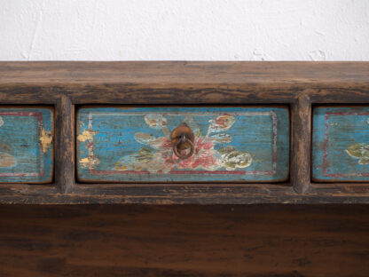 Antiguo mueble TV azul con detalles florales (c.1900) #23 - Imagen 13