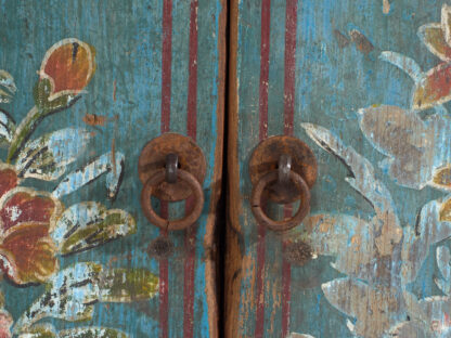 Antiguo mueble TV azul con detalles florales (c.1900) #23 - Imagen 14