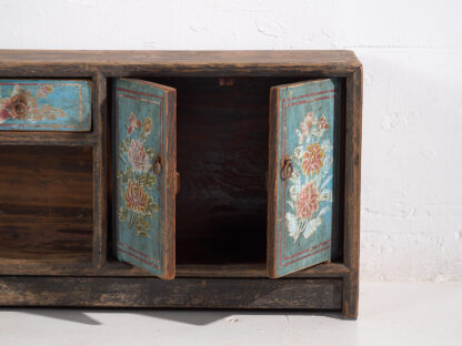 Antiguo mueble TV azul con detalles florales (c.1900) #23 - Imagen 16