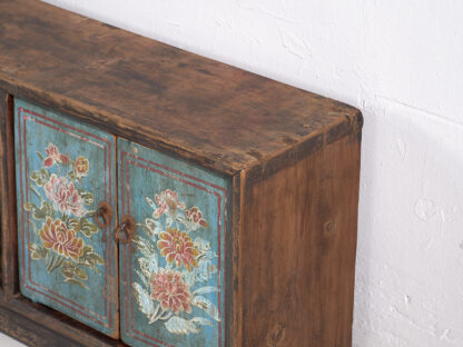Antiguo mueble TV azul con detalles florales (c.1900) #23 - Imagen 19