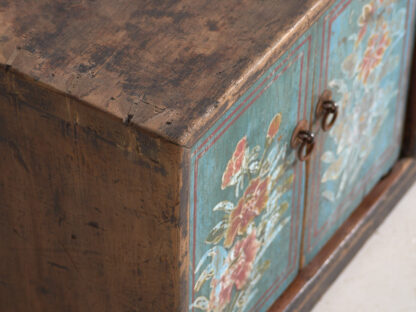 Antiguo mueble TV azul con detalles florales (c.1900) #23 - Imagen 5