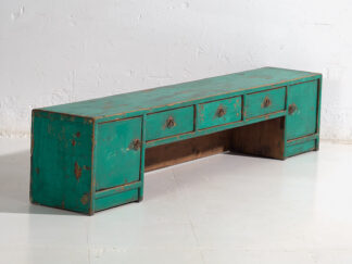 Antique oriental turquoise green TV cabinet (c.1900) #26