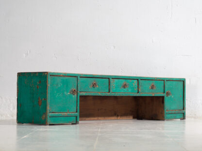 Ancien meuble TV oriental vert turquoise (c.1900) #26