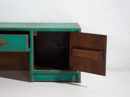 Ancien meuble TV oriental vert turquoise (c.1900) #26 – Image 11
