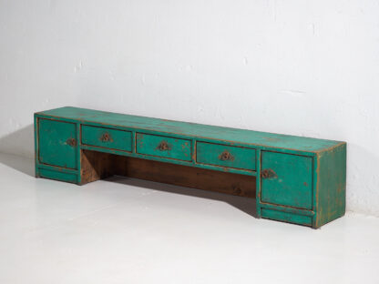 Ancien meuble TV oriental vert turquoise (c.1900) #26
